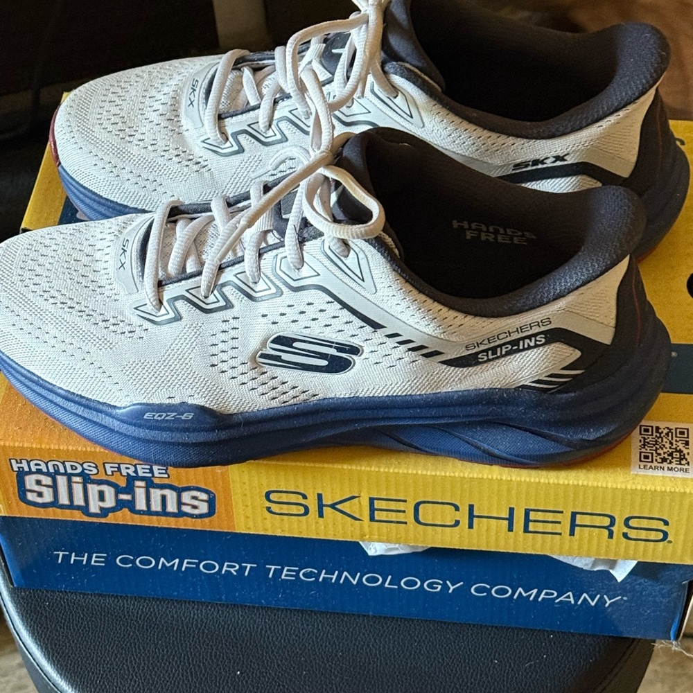 Skechers Black and White Slip-Ins Shoes